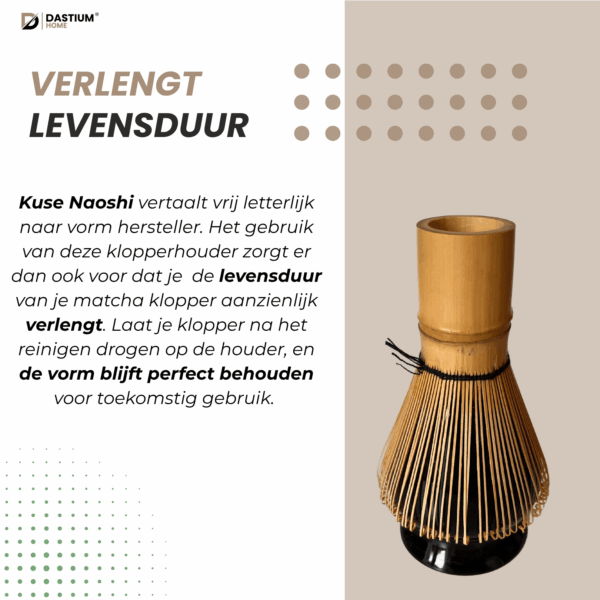 warte matcha klopperhouder – verlengt levensduur van chasen en bevordert droging