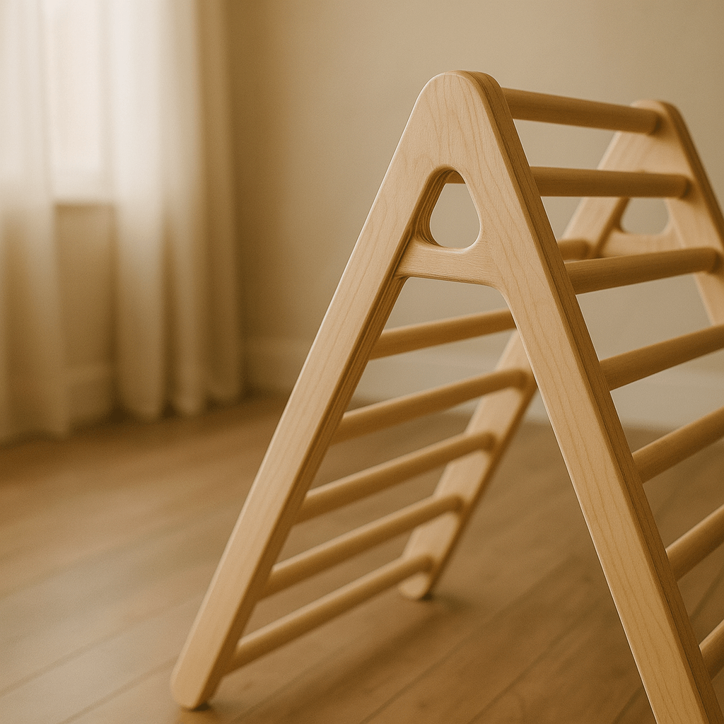 Houten klimrek voor kinderen in A-frame ontwerp