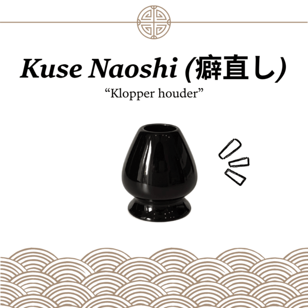 Zwarte klopperhouder Kuse Naoshi voor matcha klopper