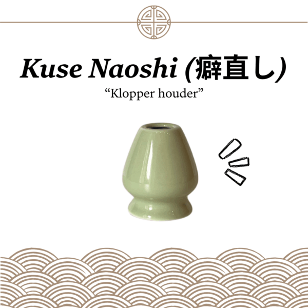 Groene kuse naoshi houder voor het bewaren van de matcha klopper
