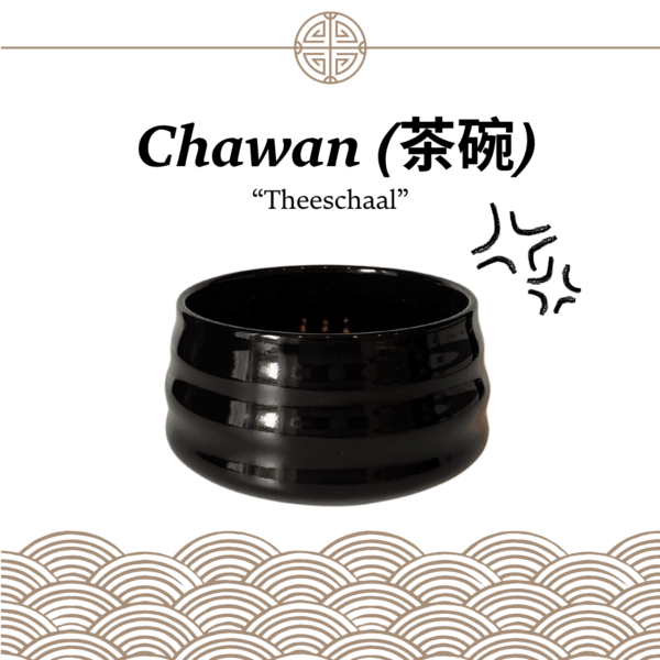 Zwarte matcha kom Chawan uit keramiek