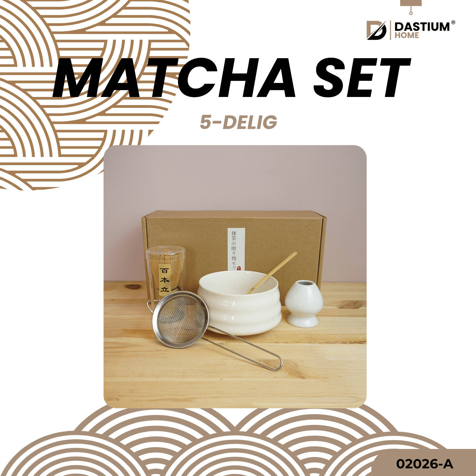 Complete witte Matcha set 5-delig in luxe verpakking