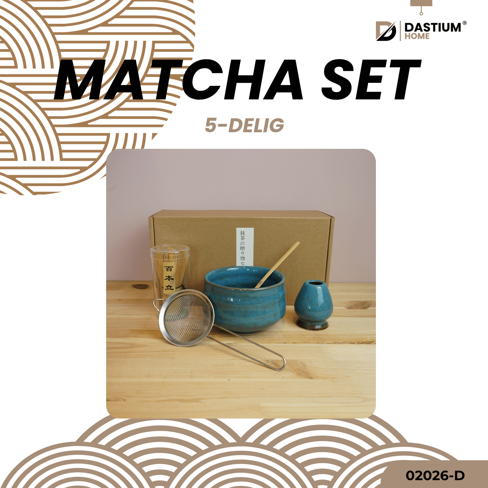 Donkerblauw Matcha Set 5-delig – Traditionele Japanse Theeset met Kom, Klopper & Lepel