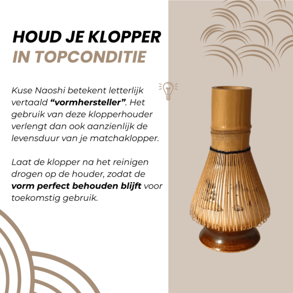 Chasen onderhouden – bewaar je bamboe klopper op een houder voor langere levensduur