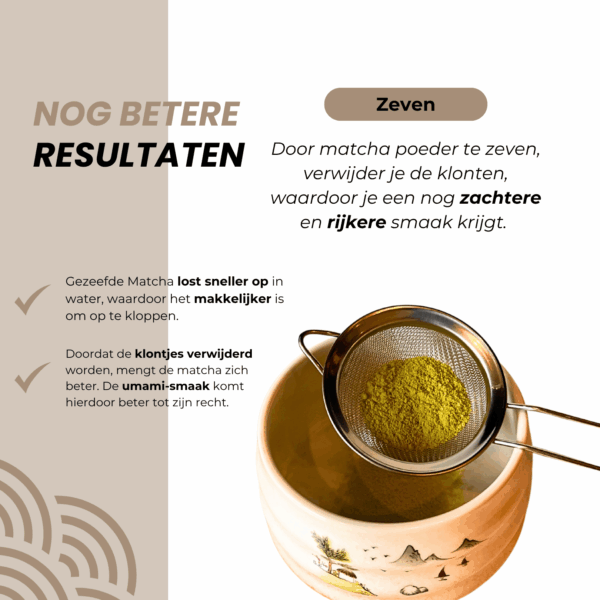 Matcha zeven – wit keramiek met Japanse decoratie voor een gladde, luchtige matcha