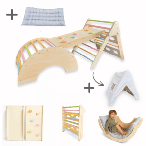 Dastium Kids Klimrek - Montessori Klimrek Inclusief Tipi-Tent- Pastelkleuren
