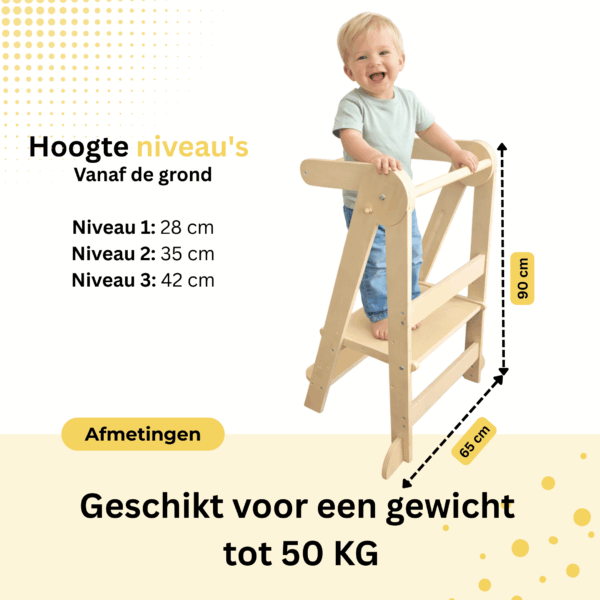 Dastium Kids Leertoren - Montessori Keukenhulp - Naturelkleur