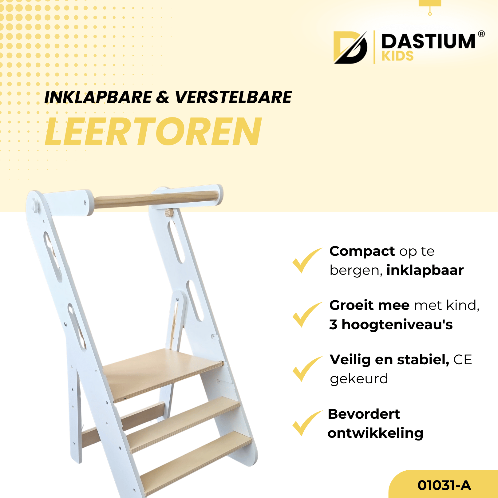Dastium Kids Leertoren – Montessori Keukenhulp – Wit