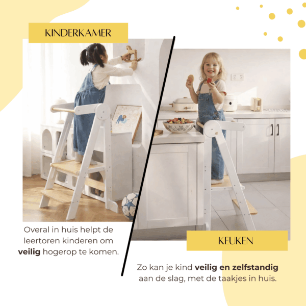Dastium Kids Leertoren - Montessori Keukenhulp - Beige