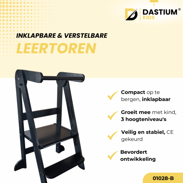 Dastium Kids Leertoren - Montessori Keukenhulp - Zwart