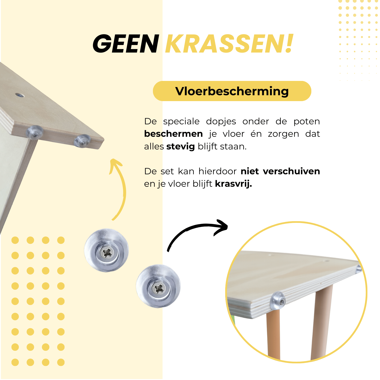 Montessori klimrek pastel met vloerbescherming tegen krassen