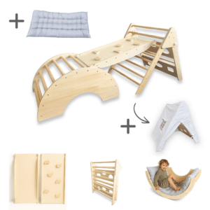 Dastium Kids Klimrek - Montessori Klimrek Inclusief Tipi-Tent - Naturelkleur