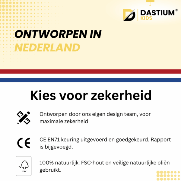 Montessori klimrek naturel ontworpen in Nederland van duurzaam FSC-hout