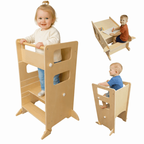 Dastium Kids houten Montessori leertoren voor kinderen – veilige leertoren keukenhulpje peuter